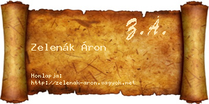Zelenák Áron névjegykártya